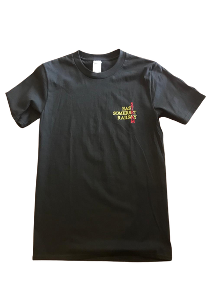 Short sleeves t-shirt - black East Somerset Railway (word logo)