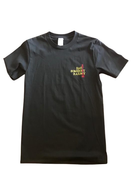 Short sleeves t-shirt - black East Somerset Railway (word logo)