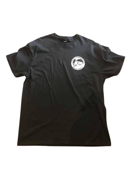 Short sleeves t-shirt - black East Somerset Railway (train logo)