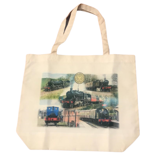 Tote bag with ESR steam trains pictures