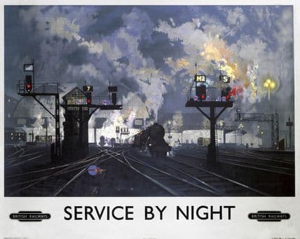 Service by Night - British Railway Poster